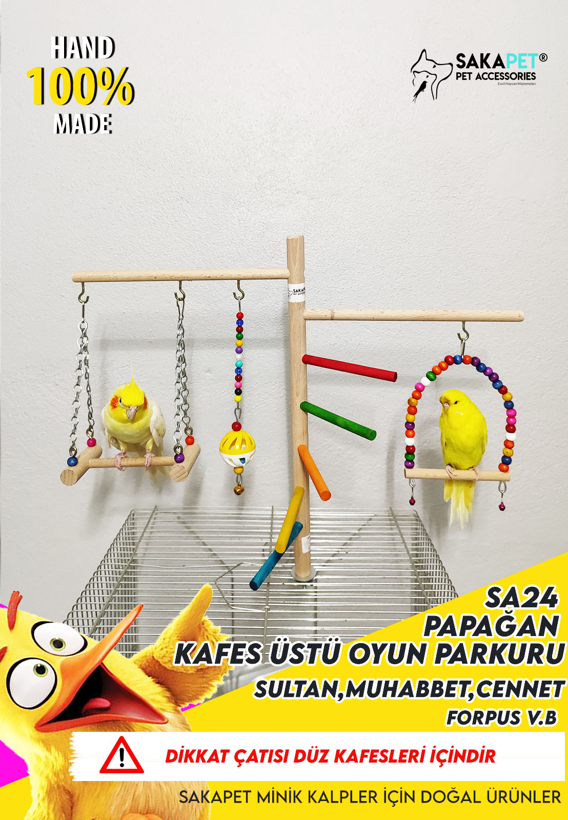 Kafes  Üstü Sultan Papağanı Oyun Parkuru SA24