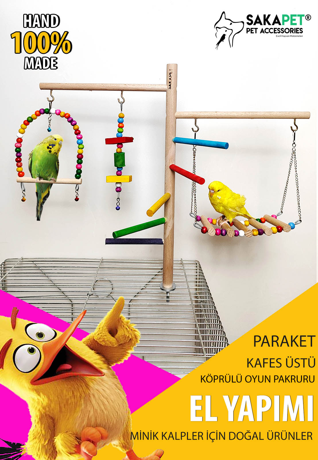 Paraket Kafes Üstü Asma Köprülü Dev Eğlence Platformu 