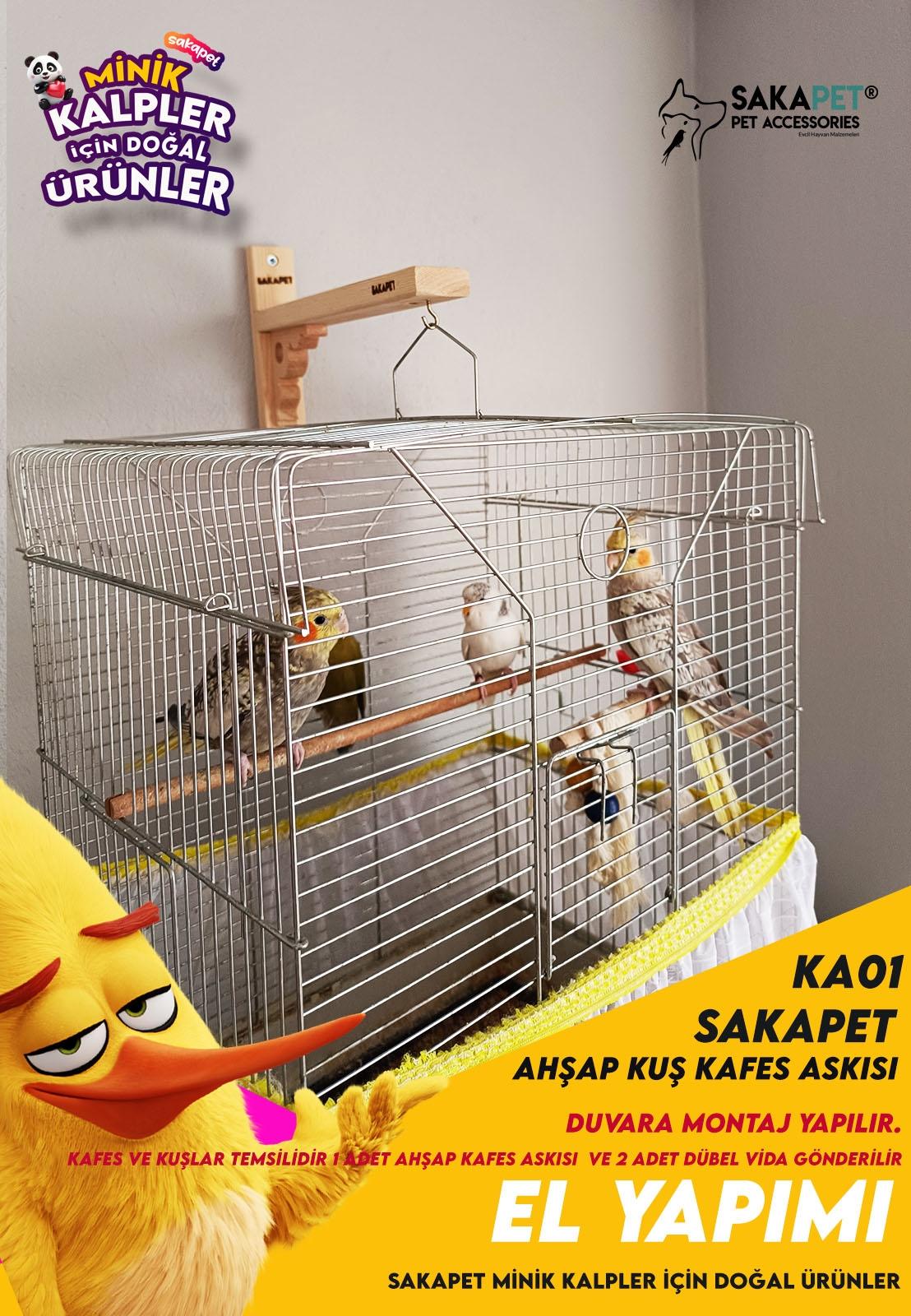 Dekoratif Ahşap Kuş Kafes Askısı El Yapımı