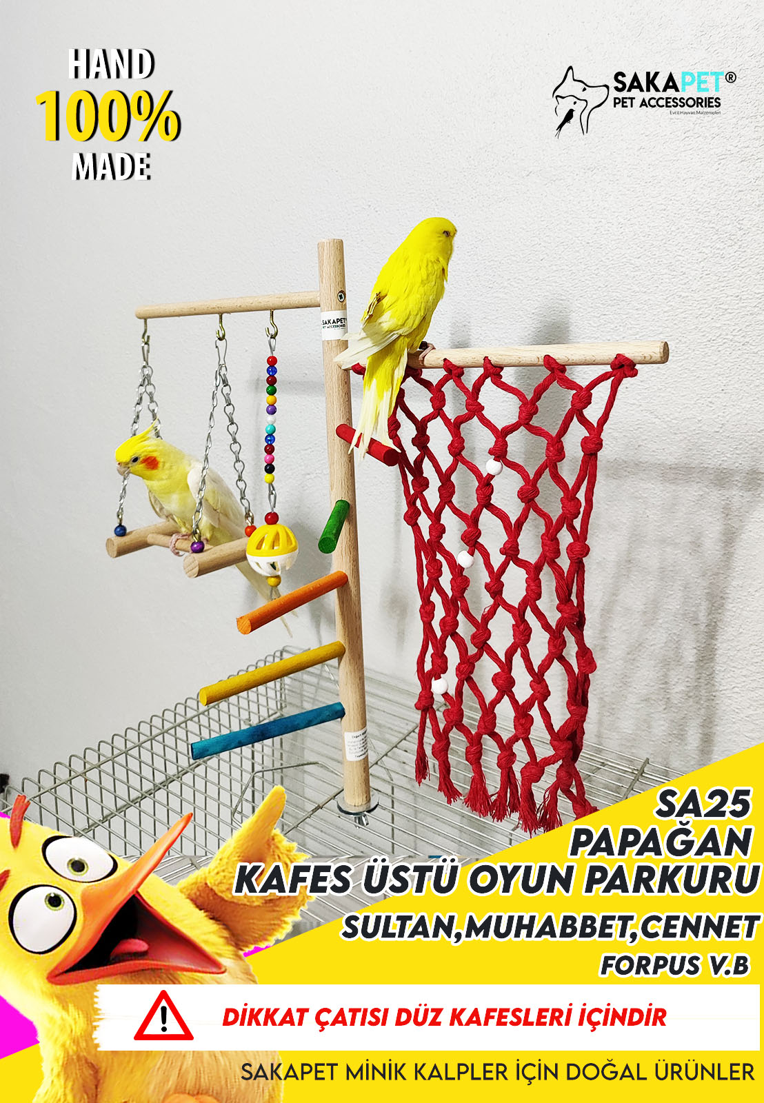 Kafes  Üstü Sultan Papağanı Oyun Parkuru SA25