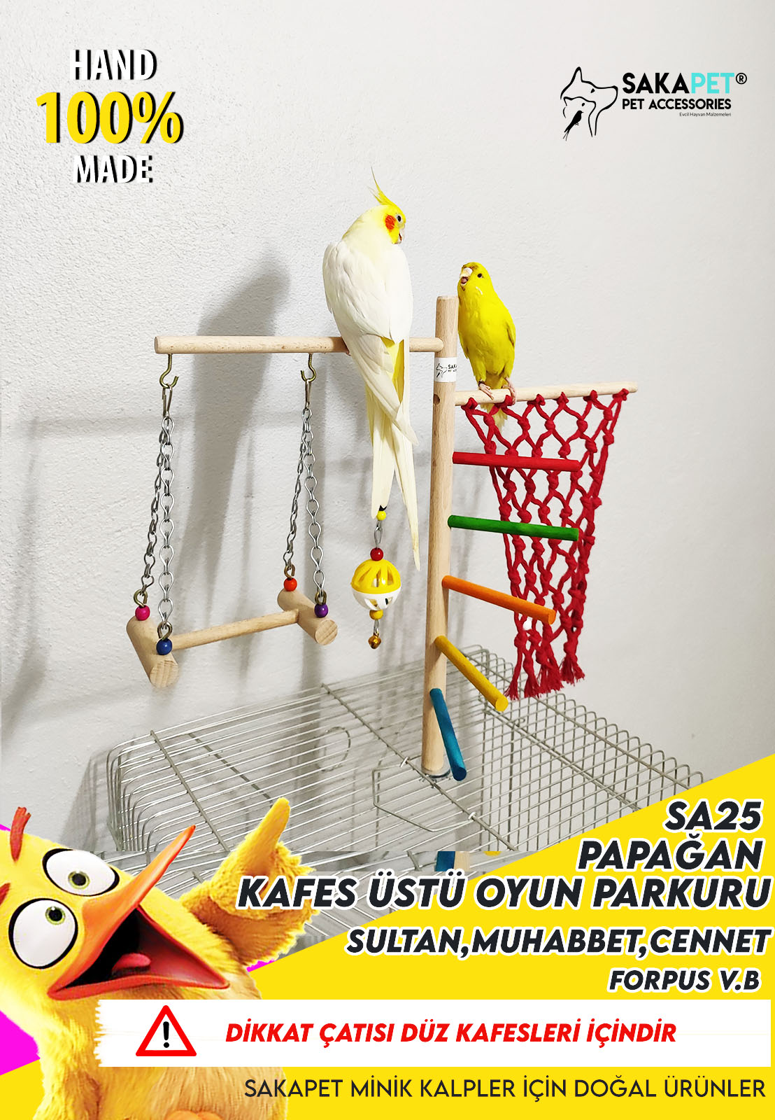 Kafes  Üstü Sultan Papağanı Oyun Parkuru SA25