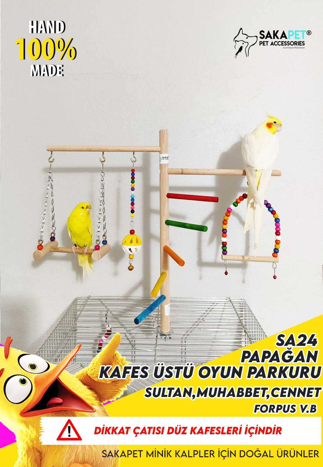 Kafes  Üstü Sultan Papağanı Oyun Parkuru SA24