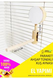 Ahşap Mini Kuş Aynası Model 2