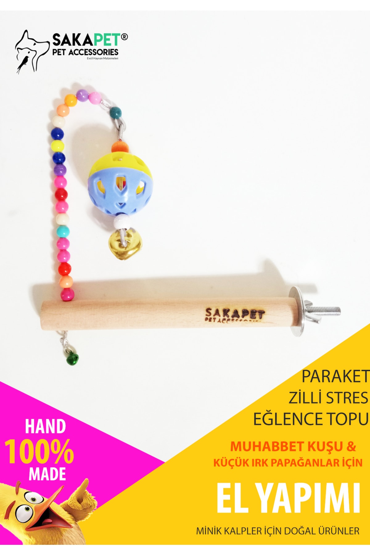 Kuş Zilli Stres Topu Tünekli